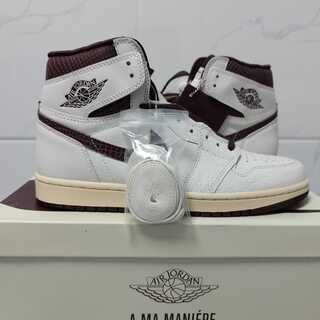 ア・マ・マニエール × ナイキ エアジョーダン1 レトロ ハイ OG "セイルアンドバーガンディ" DO7097-100 27cm