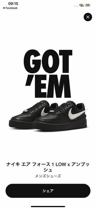 アンブッシュ × ナイキ エアフォース1 ロー "ファントム" ファントム/ブラック DV3464-002 26.5cm