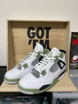 Women's AIR JORDAN 4 Oil Green 28.5cm