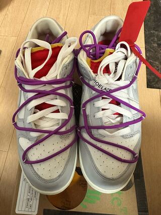 off white x Nike Dunk Low 1 OF 50 "45" Sail/Slate Warrior Rural Gray/Magenta DM1602-101 26.5cm