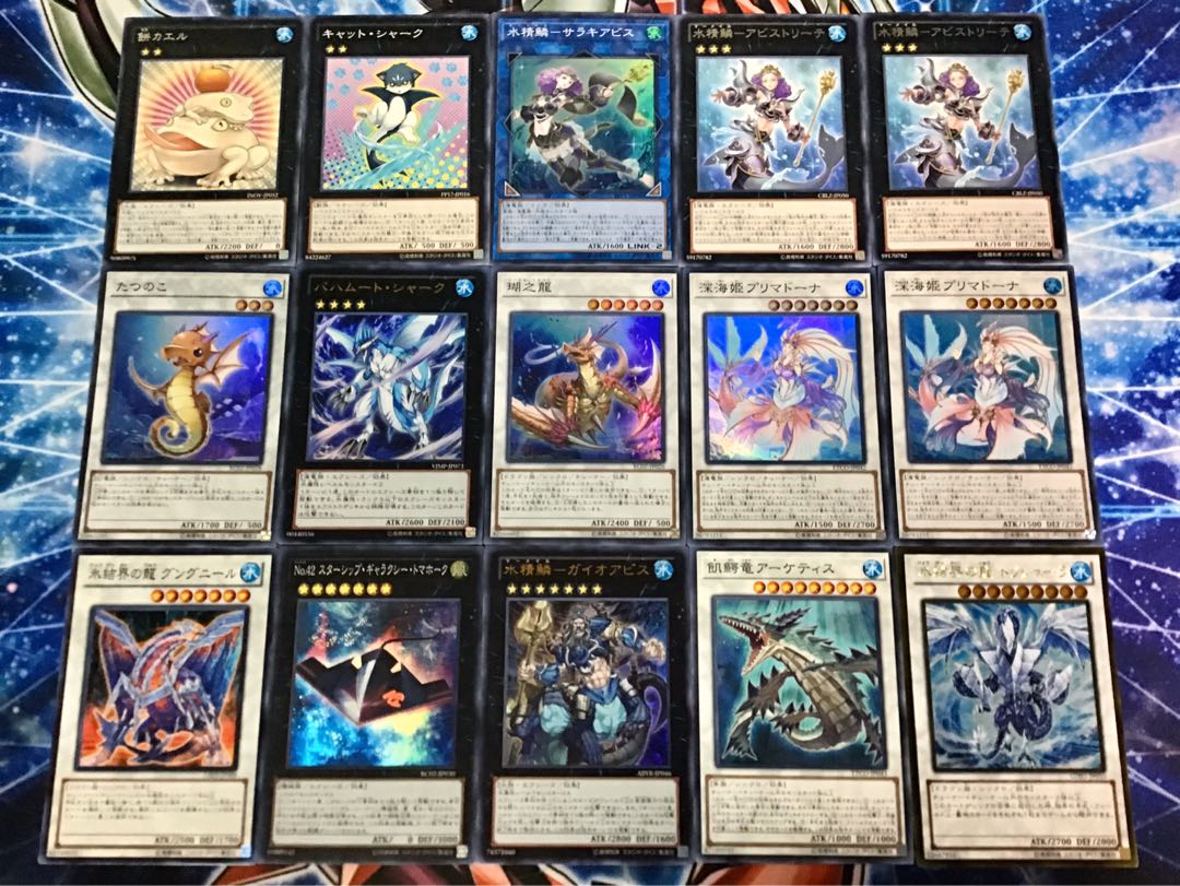 最新構築デッキ 【深海海皇水精鱗】 メイン＆エクストラ＆スリーブ セット