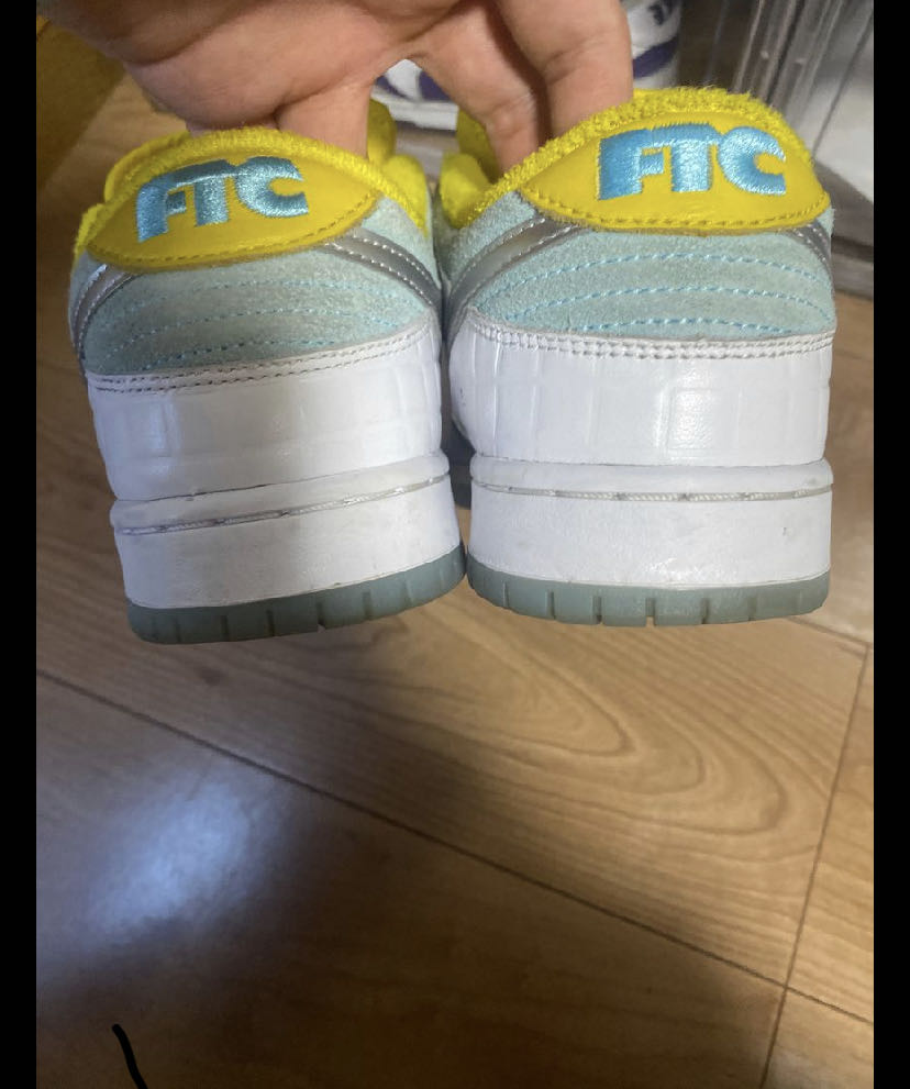 Ftc x Nike SB Dunk Low Pro "Sento" Ho Wight/Lagoon Pulse Metallic Silver Speed Lightning Yellow DH7687-400 27.5cm