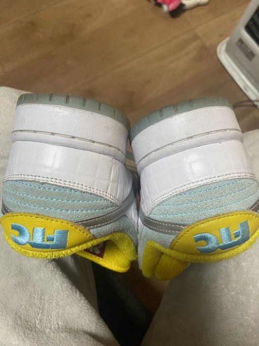 Ftc x Nike SB Dunk Low Pro "Sento" Ho Wight/Lagoon Pulse Metallic Silver Speed Lightning Yellow DH7687-400 27.5cm