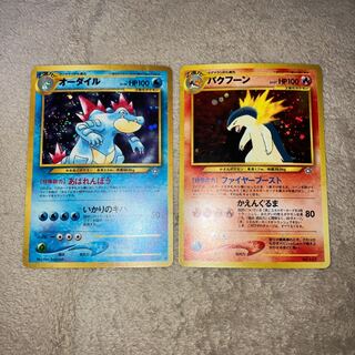 Pokemon card old back Typhlosion Feraligatr junk