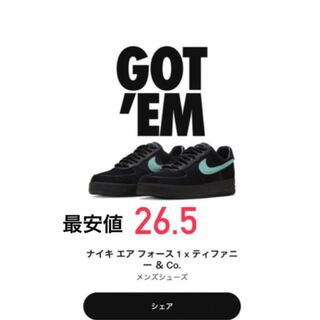 Tiffany x Nike Air Riryoku1 Low "1837" Black/Tiffany Snubbull DZ1382-001 26.5cm
