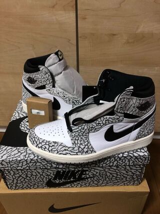 Nike Air Jordan 1 High OG "Ho Wight Cement" Tech Grey/Muslin/Black/Ho Wight DZ5485-052 25.5cm
