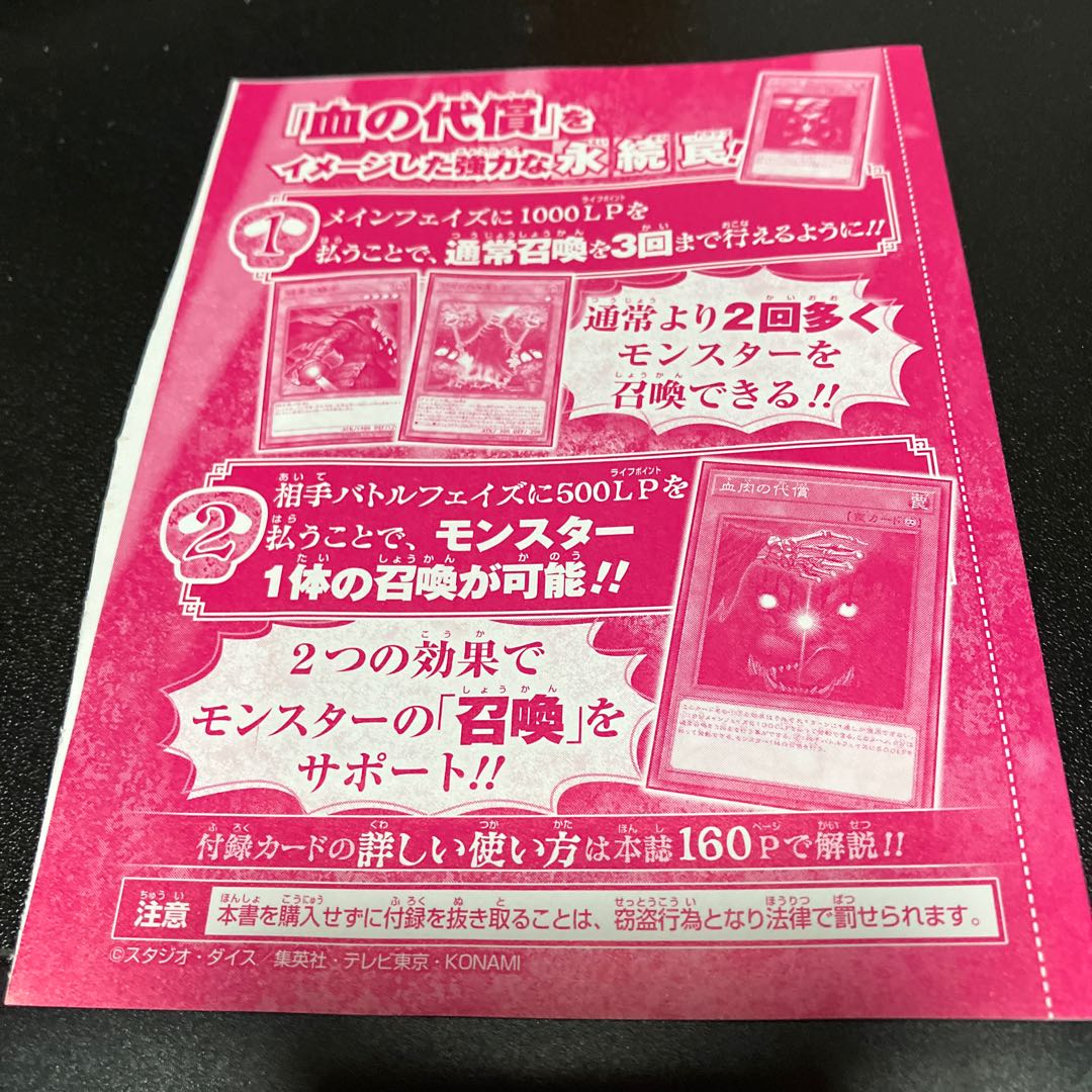★遊戯王　血肉の代償★