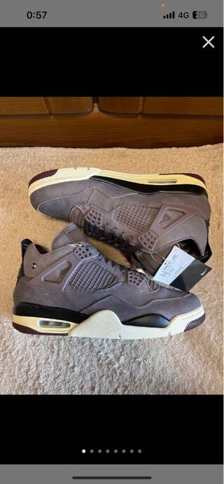 ア・マ・マニエール × ナイキ エアジョーダン4 "バイオレットオレ" バイオレットオレ/ミディアムアッシュ/ブラック/ムスリン DV6773-220 27.5cm