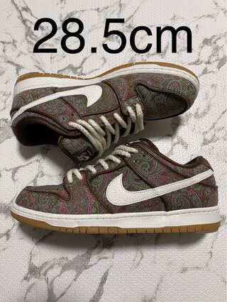 ナイキ SB ダンク ロー PRM ブラウン ペイズリー 28.5cm 美中古 28.5cm