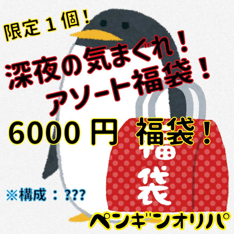 Limited 1 piece] Deep Night's Whimsy! Assorted Fukubukuro! 6000yen Fukubukuro Penguin Oripa