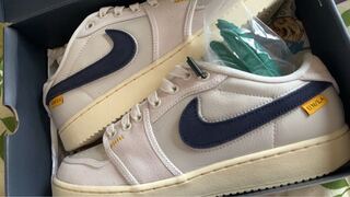 Union x Nike Air Jordan 1 Low KO "Sail Leather" Sail/Muslin/Slate Warrior Rural Grey DZ4864-100 26cm