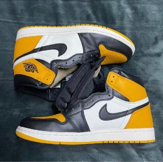 Nike Air Jordan 1 Retro High Og "Yellow Toe" Black/Taxi HoWight 555088-711 28.5cm