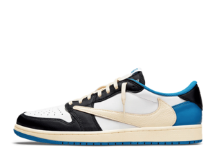 Fragment Design x Travis Scott x Nike Air Jordan 1 Low Og Sail/Military Snubbull Black Muslin DM7866-140 26.5cm