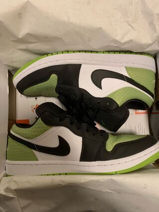 Jordan 1 Low Vivid Green Snakeskin 27.5 27.5cm