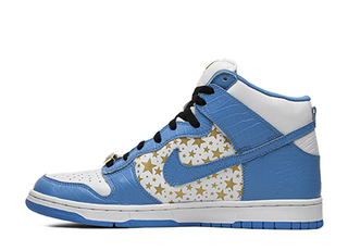 Supreme x Nike SB Dunk High "Snubbull Stars" Ho Wight/Snubbull/Metallic Gold 307385-141 27cm
