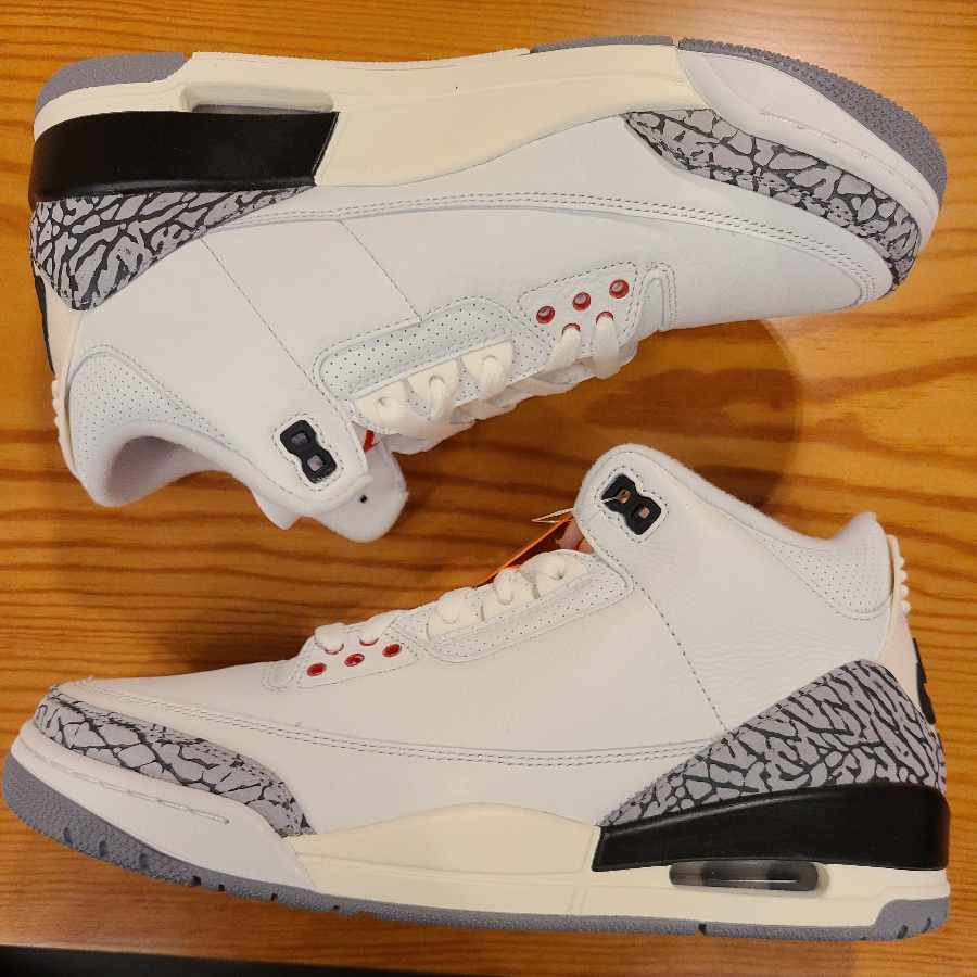 Nike Air Jordan 3 "Cement Reimagined" Summit HoWight/Fire Red/Black/Cement Grey DN3707-100 27.5cm