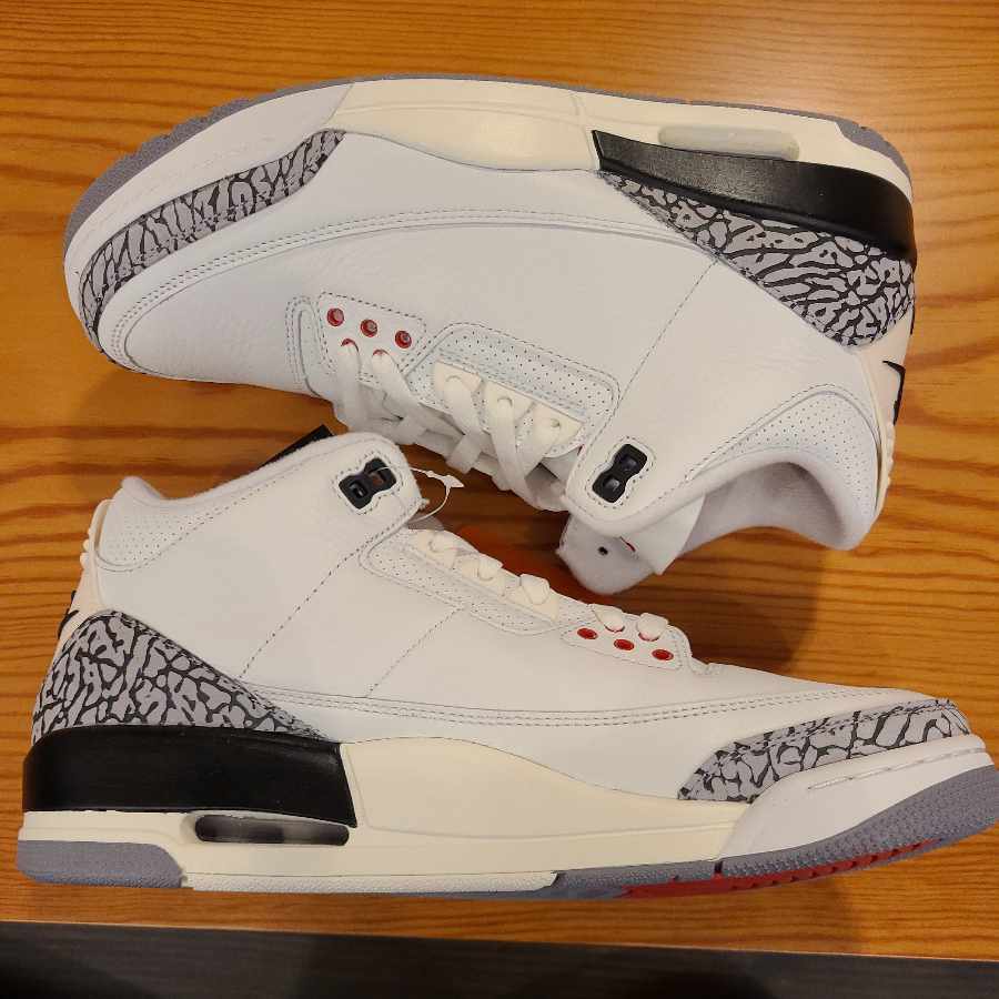 Nike Air Jordan 3 "Cement Reimagined" Summit HoWight/Fire Red/Black/Cement Grey DN3707-100 27.5cm
