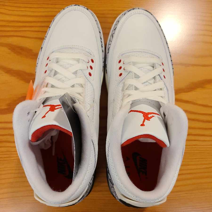 Nike Air Jordan 3 "Cement Reimagined" Summit HoWight/Fire Red/Black/Cement Grey DN3707-100 27.5cm