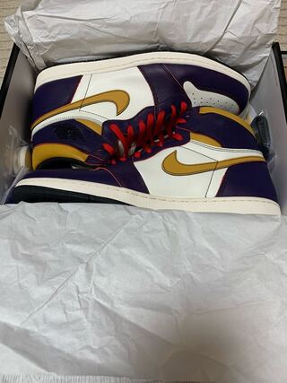 Nike SB Air Jordan 1 Retro High Og Defiant "La To Chicago" Court Purple/Sail University Gold Black 32cm