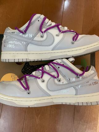 Off Ho Wight x Nike Dunk Low 1 OF 50 "45" Sail/Slate Warrior Rural Gray/Magenta DM1602-101 26.5cm