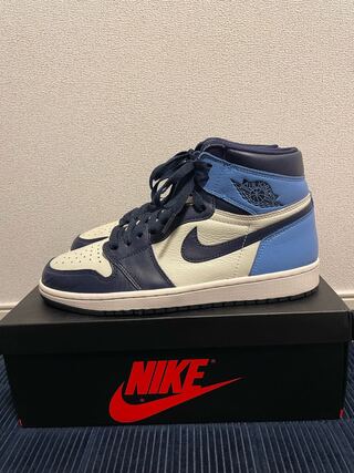 Nike Air Jordan 1 Retro High Og Sail/Obsidian University Snubbull 555088-140 27.5cm