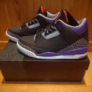 Nike Air Jordan 3 Retro Black Court Purple 25.5cm