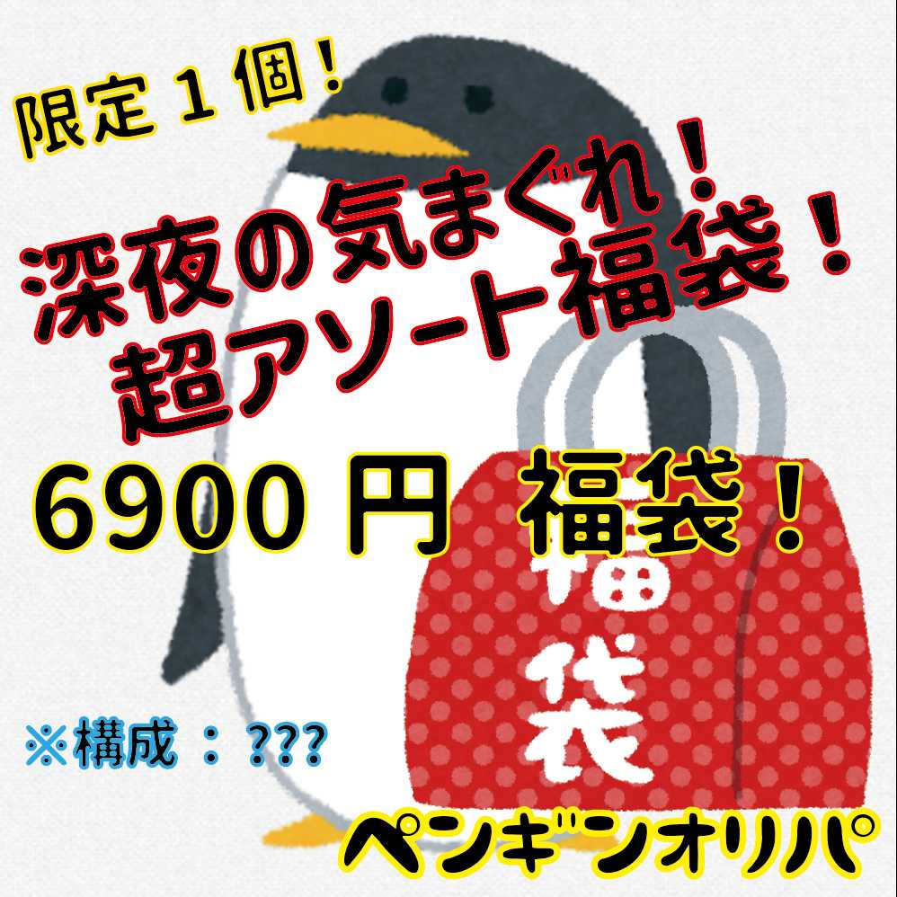 Limited 1 piece] Deep Night's Whimsy! Assorted Fukubukuro! 6900 yen Fukubukuro Penguin Oripa