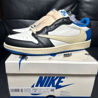 フラグメント デザイン × トラヴィス・スコット × ナイキ エアジョーダン 1 ロー Og セイル/ミリタリー ブルーブラックモスリン DM7866-140 27.5cm