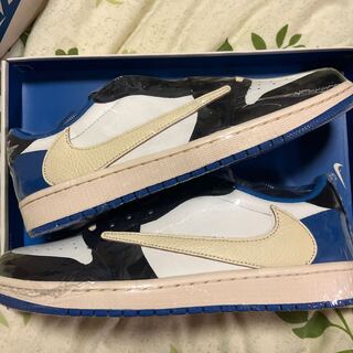 Fragment Design x Travis Scott x Nike Air Jordan 1 Low Og Sail/Military Snubbull Black Muslin 26.5cm