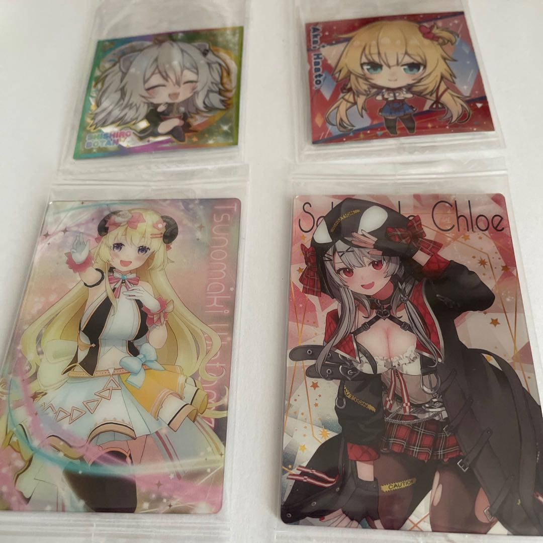 ホロライブウエハースカード・イタジャガシールまとめ売りクロヱ・わため・はぁと・ボタン 1枚