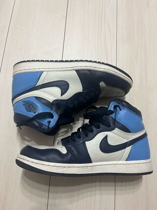 ナイキ エアジョーダン1 レトロ ハイ Og セイル/オブシディアンユニバーシティ ブルー 555088-140 26cm