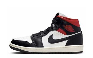 Nike Women's Air Jordan 1 Mid "Black" Black/Sail/Gym Red BQ6472-061 28.5cm