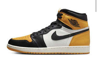 ナイキ エアジョーダン1 レトロ ハイ Og "イエロー トゥ" ブラック/タクシーホワイト 27.5cm