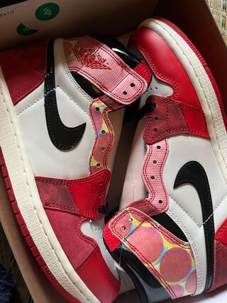 Nike Air Jordan 1 High OG SP "Next Chapter/Spider-Man: Across the Spy Darbaas" Red/Black/HoWight 26cm