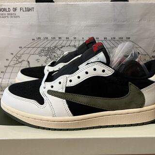 トラヴィス・スコット × ナイキ ウィメンズ エアジョーダン1 ロー OG "ミディアムオリーブ" ミディアムオリーブ/ホワイト/ブラック  DZ4137-106  24.5cm