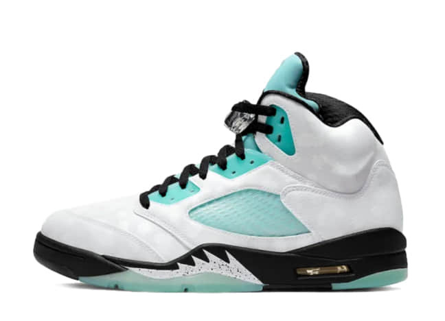 ナイキ エアジョーダン5 レトロ ホワイト/ブラックホワイトアイランド グリーン 28.5cm