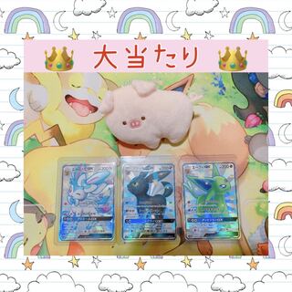 【てん様 5口ご購入用】★当たりはブイズ★ ブラッキー ニンフィア エーフィ リーフィア グレイシア SSR リーリエ コスモッグ コスモウム ソルガレオ ヒスイの仲間たち ミュウツー リザードン プテラ ナタネの活気