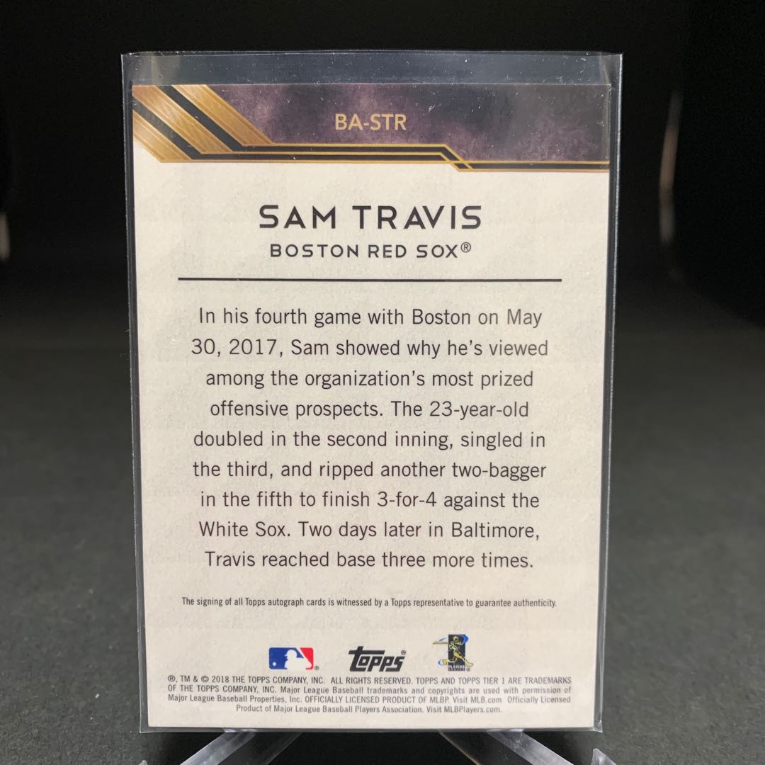 18 topps tierone Sam Travis auto /275