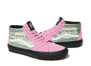 Supreme × Vans Doller Skate Grosso Mid Pink/Green/P Black 26.5cm