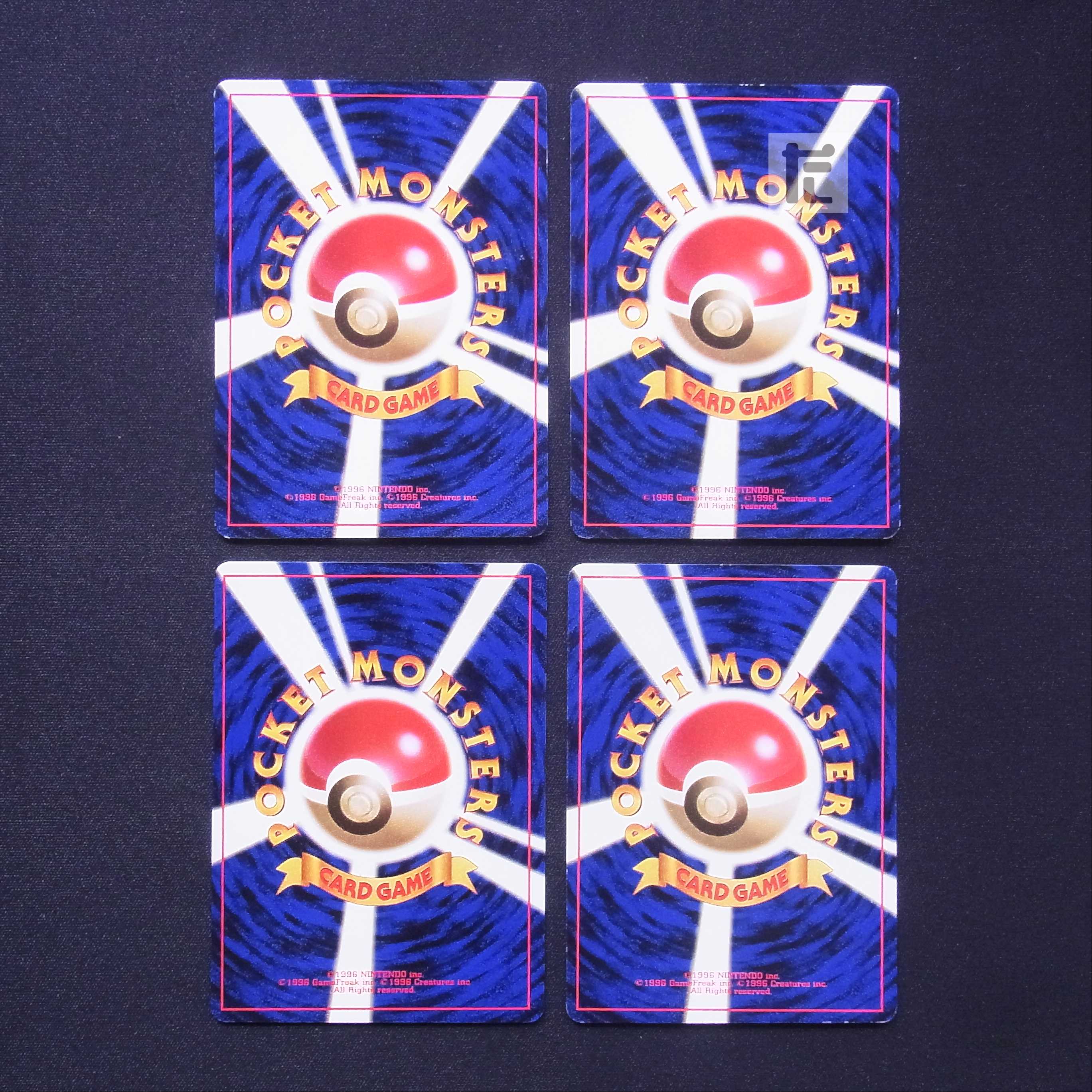 Pikachu/Bulbasaur/Charmander/Squirtle old back, set of 4/managed by MP6516