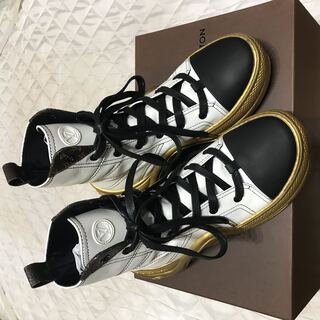 Super Rare Genuine Louis Vuitton Arc Light Sneaker Boots White Black Gold 38 Beautiful 24.5cm