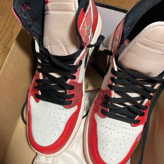 ナイキ エアジョーダン1 ハイ OG SP "ネクストチャプター/スパイダーマン: アクロス ザ スパイダーバース" レッド/ブラック/ホワイト 28cm