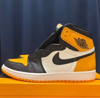 ナイキ エアジョーダン1 レトロ ハイ Og "イエロー トゥ" ブラック/タクシーホワイト 27cm