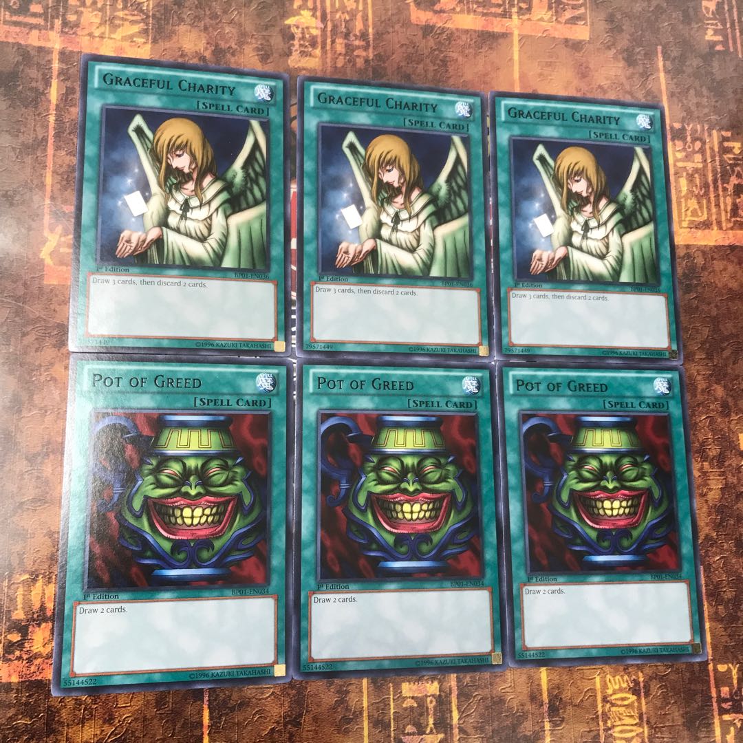 遊戯王★強欲な壺、天使の施し★英語版 字レア各三枚★