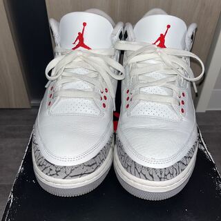 ナイキ エアジョーダン3 "セメントリイマジンド" サミットホワイト/ファイアレッド/ブラック/セメントグレー 27.5cm