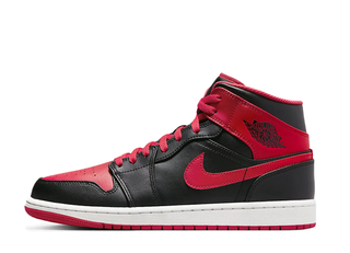 Nike Air Jordan 1 Mid "Bred Toe" Black/Fire Red/White 28.5cm