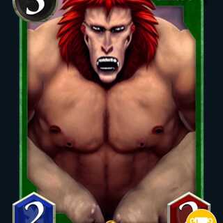 Sカード 赤髪の獣人