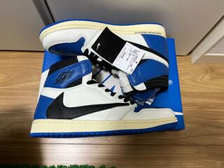 Travis Scott x Fragment x Nike Air Jordan 1 High "Military Blue" Military Blue/White/Black 25cm