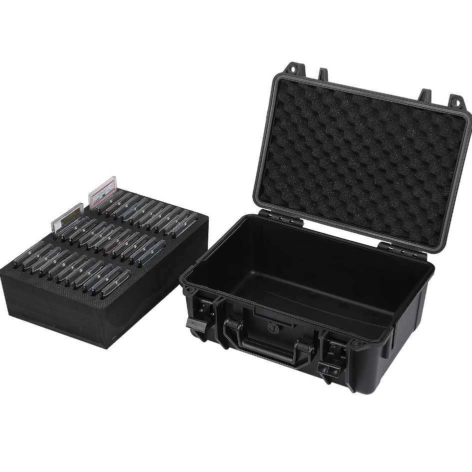 [God of Toys] Card Bank Hardness WP Wide Size Waterproof Case with IP68 Fire Resistant Material (Magnet, PSA, BGS Loader (Holds 33 cards))