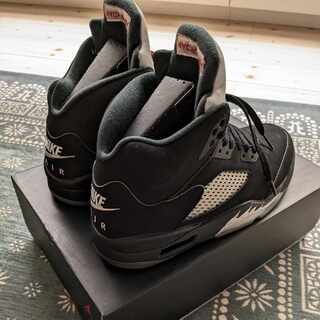 nike air jordan 5 retro black metallic 27.5cm